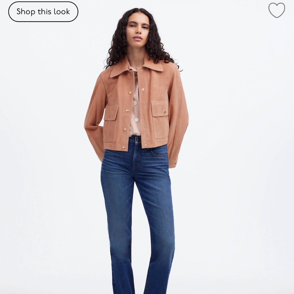 Madewell Crop Chore Jacket in Suede new never worn